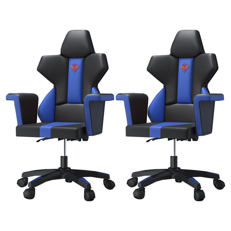 Modern Fixed Arm Desk Computer Chair High-Back Chair with Wheels