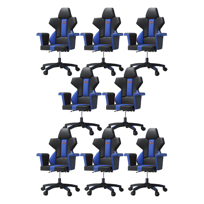 Modern Fixed Arm Desk Computer Chair High-Back Chair with Wheels