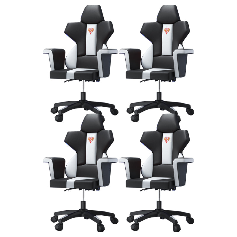 Modern Fixed Arm Desk Computer Chair High-Back Chair with Wheels