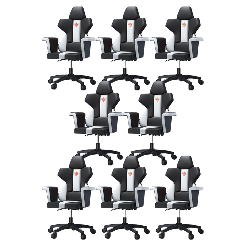 Modern Fixed Arm Desk Computer Chair High-Back Chair with Wheels