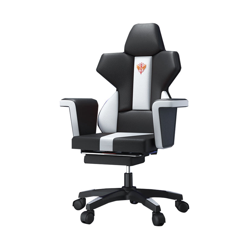 Modern Fixed Arm Desk Computer Chair High-Back Chair with Wheels
