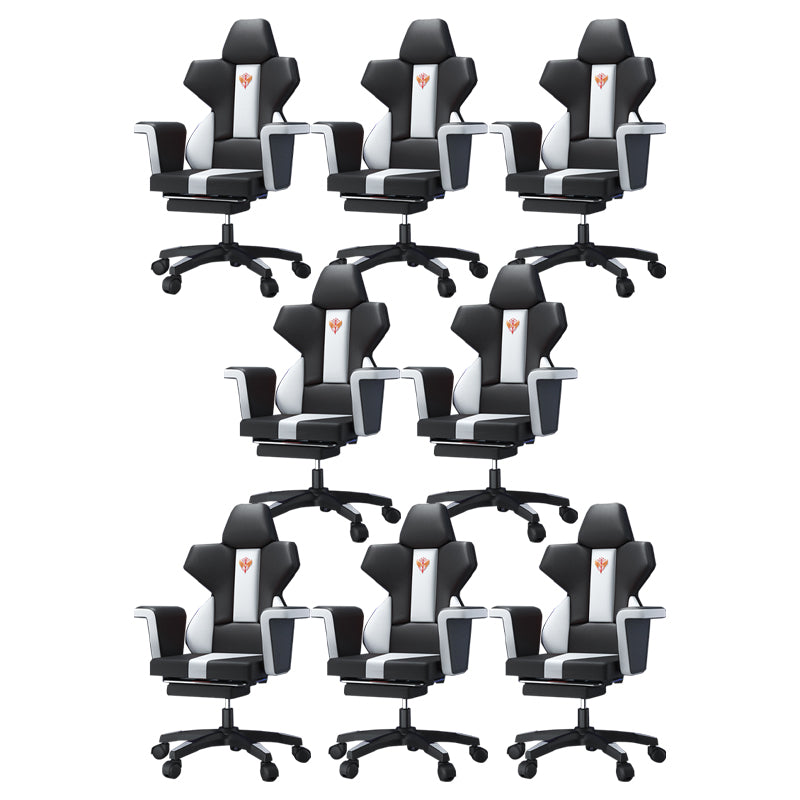 Modern Fixed Arm Desk Computer Chair High-Back Chair with Wheels