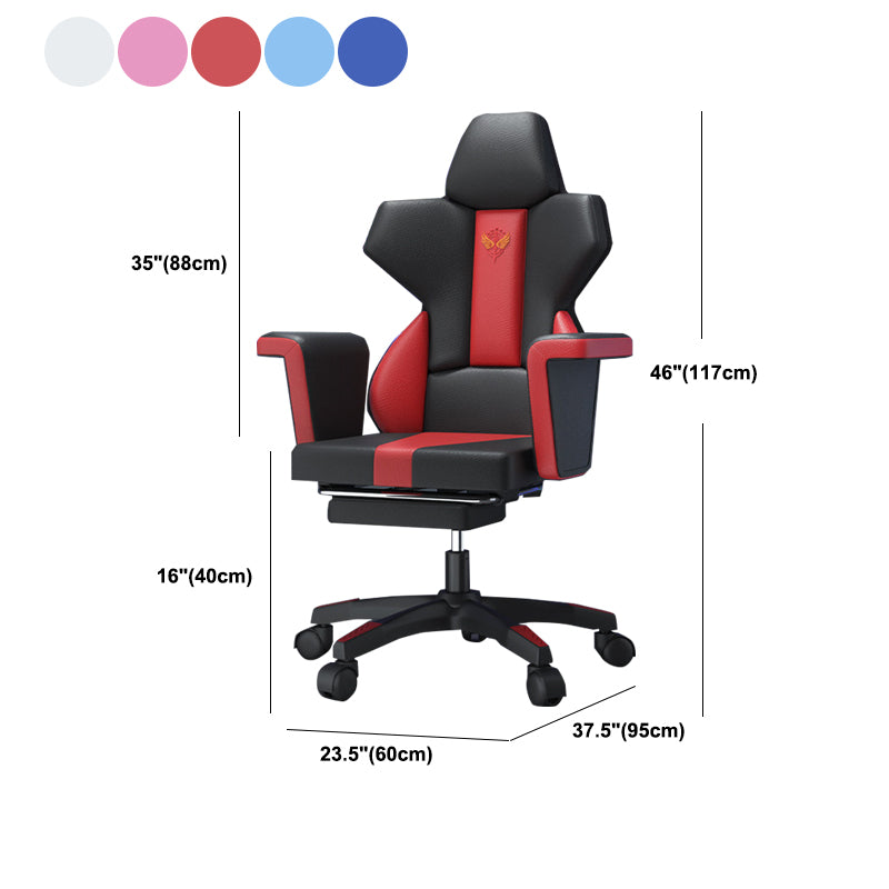 Modern Fixed Arm Desk Computer Chair High-Back Chair with Wheels