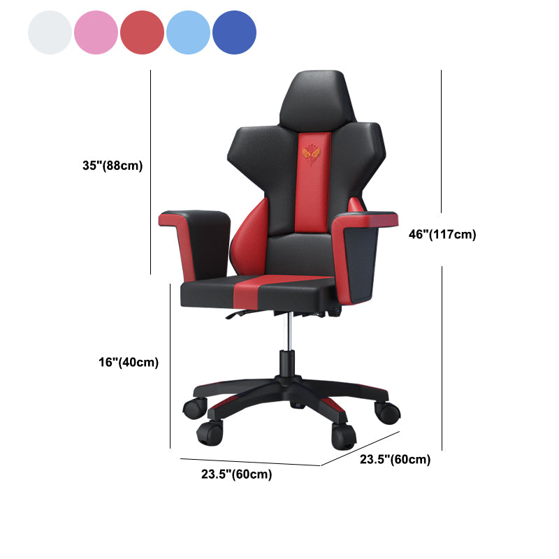 Modern Fixed Arm Desk Computer Chair High-Back Chair with Wheels