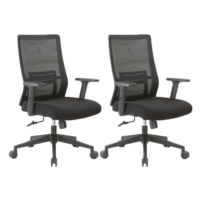 Modern Mesh Computer Chair Mid Back Chair with Wheels No Distressing