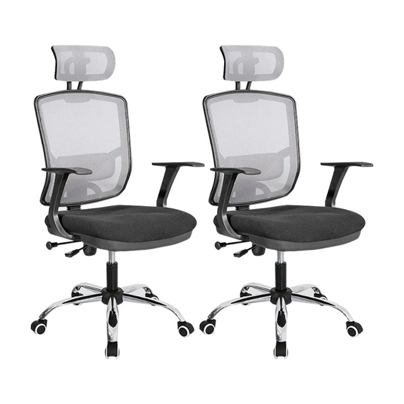 Contemporary Mesh Computer Chair Mid-Back Desk Chair with Wheels in Gray