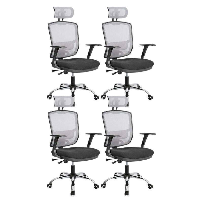 Contemporary Mesh Computer Chair Mid-Back Desk Chair with Wheels in Gray