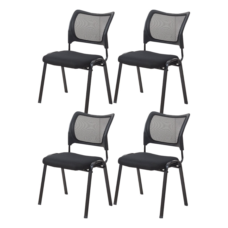 Mesh Desk Chair Low Back No Wheels Fixed Arms Conference Chair