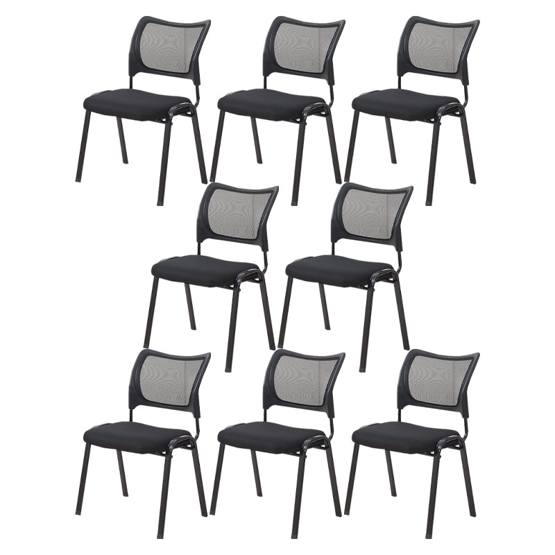 Mesh Desk Chair Low Back No Wheels Fixed Arms Conference Chair