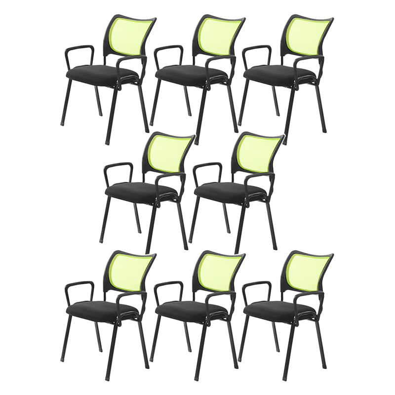 Mesh Desk Chair Low Back No Wheels Fixed Arms Conference Chair