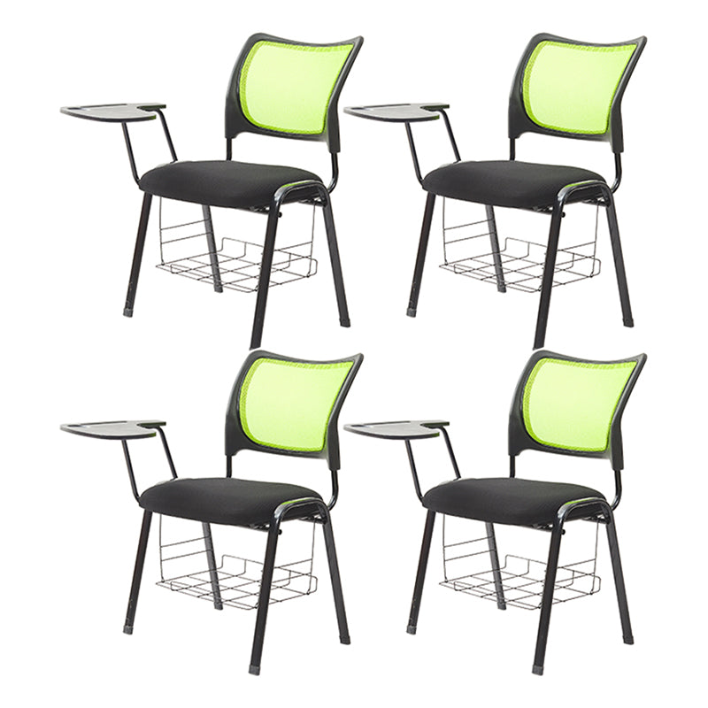 Mesh Desk Chair Low Back No Wheels Fixed Arms Conference Chair