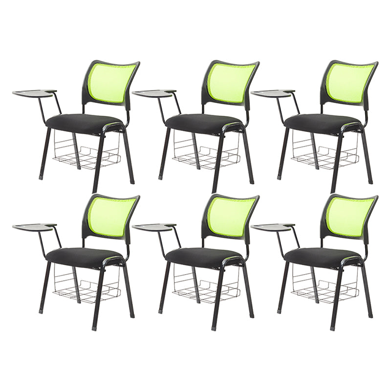 Mesh Desk Chair Low Back No Wheels Fixed Arms Conference Chair