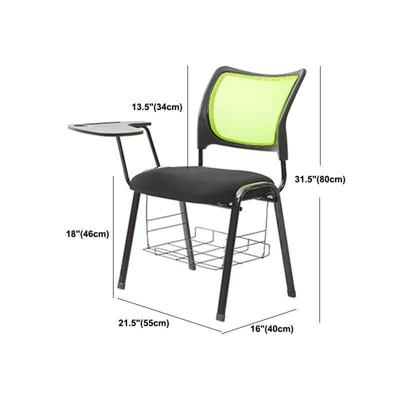 Mesh Desk Chair Low Back No Wheels Fixed Arms Conference Chair