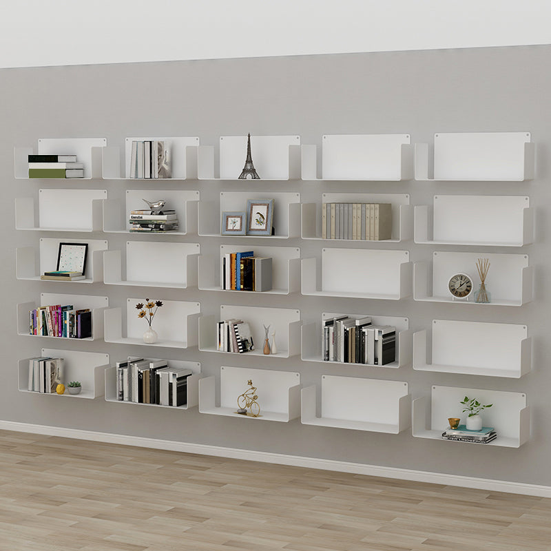 Metal Wall-mount Bookshelf Modern Closed Storage Bookcase with 1 Shelf , 8" D X 8" H