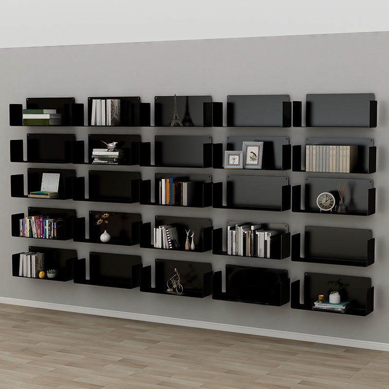Metal Wall-mount Bookshelf Modern Closed Storage Bookcase with 1 Shelf , 8" D X 8" H