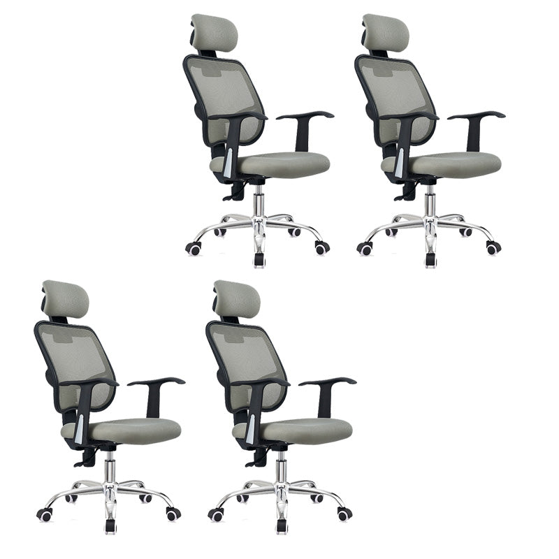 Modern Swivel Wheels Desk Chair Fixed Arms Tilt Mechanism Office Chair
