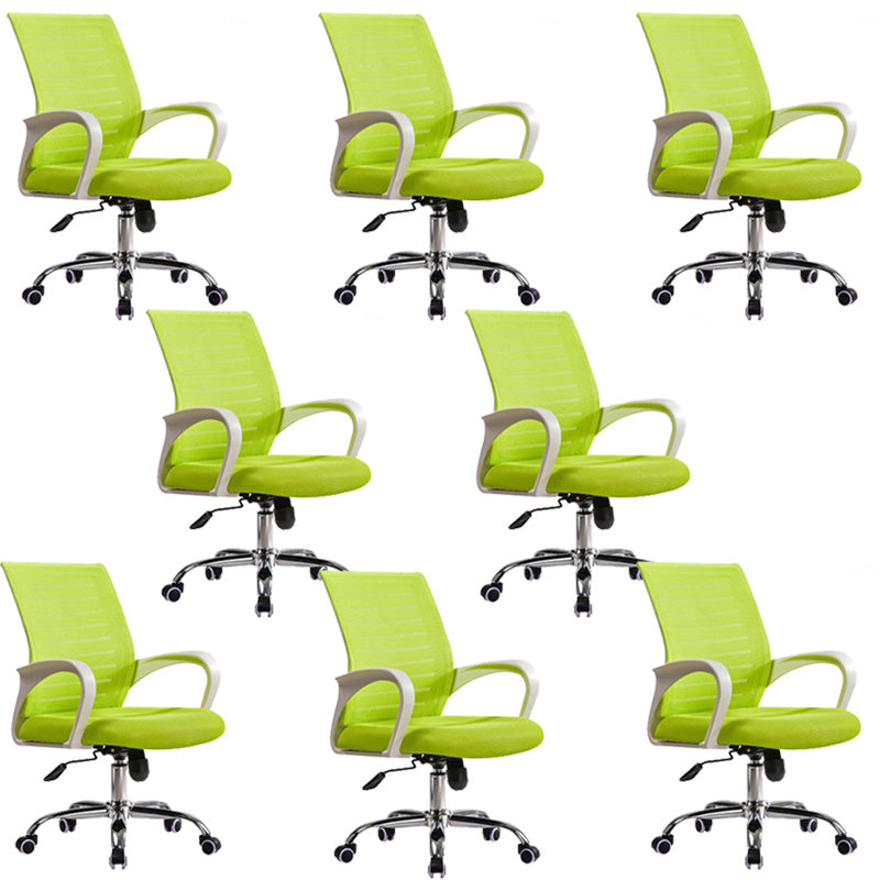 Steel Fixed Arms Office Chair Modern Height-adjustable Office Chair