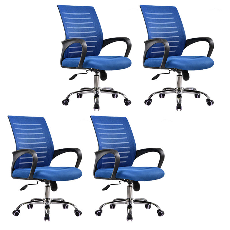 Steel Fixed Arms Office Chair Modern Height-adjustable Office Chair