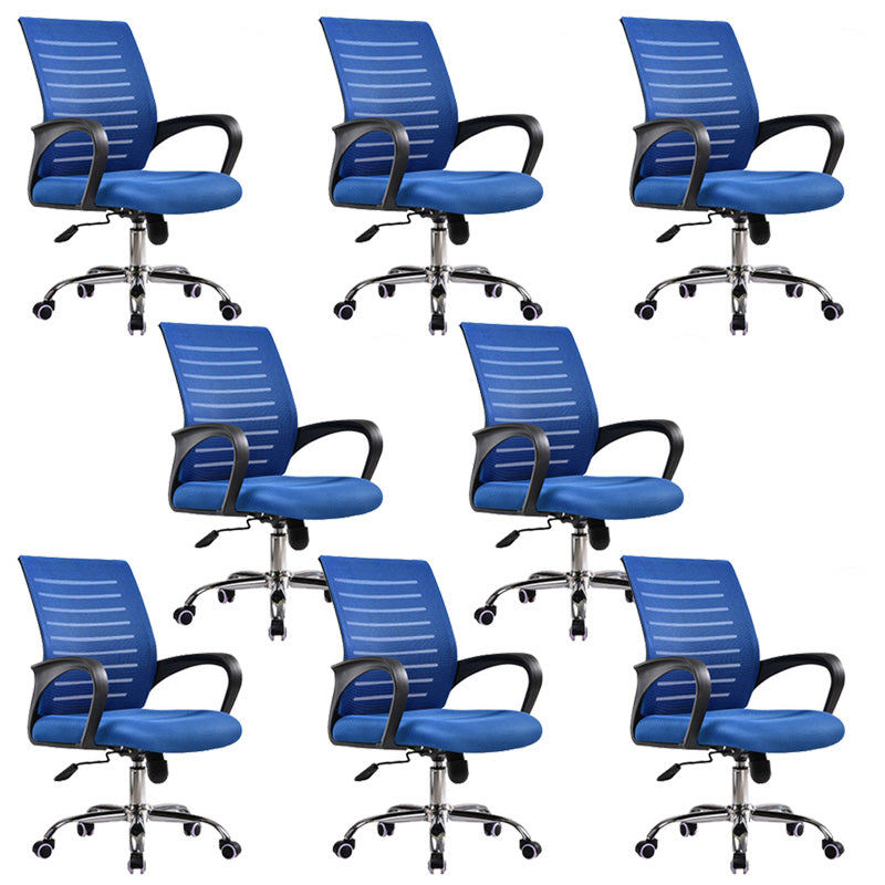 Steel Fixed Arms Office Chair Modern Height-adjustable Office Chair