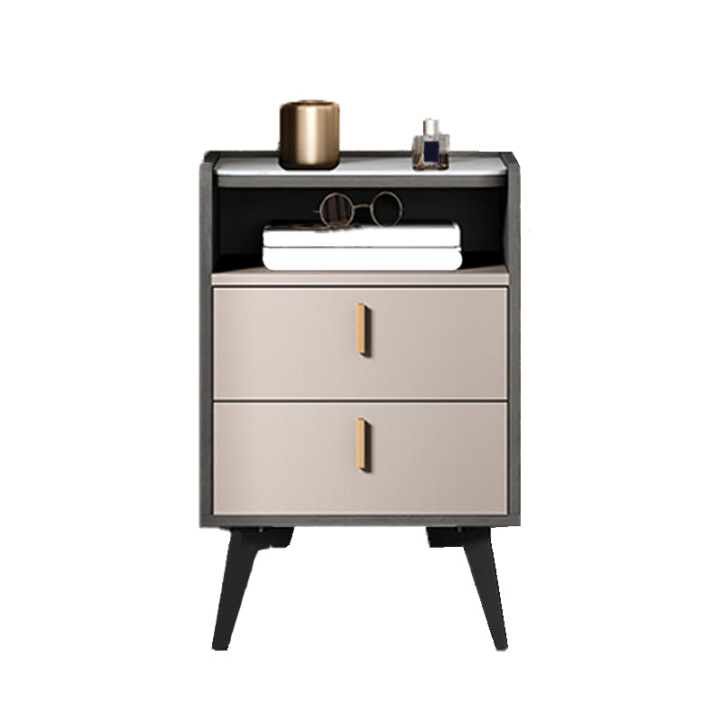 Stone Top Nightstand Modern Open Stoarge Drawer Legs Included Bed Nightstand