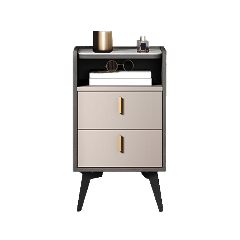Stone Top Nightstand Modern Open Stoarge Drawer Legs Included Bed Nightstand