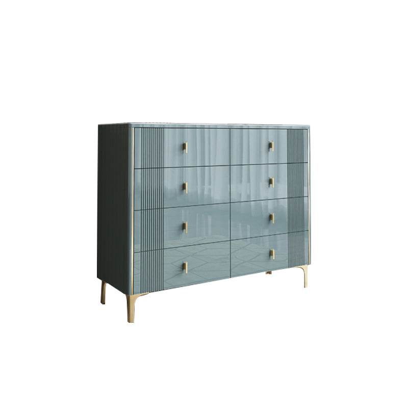 Modern Slate Top Storage Chest 16" D Horizontal Double Dresser with Drawers