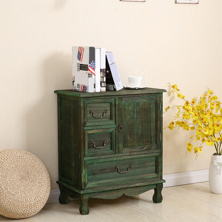 12" D Traditional Wooden Combo Dresser Bedroom Storage Chest Dresser with Drawers and Door