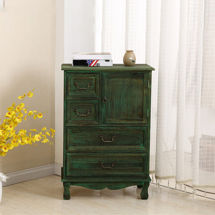 12" D Traditional Wooden Combo Dresser Bedroom Storage Chest Dresser with Drawers and Door