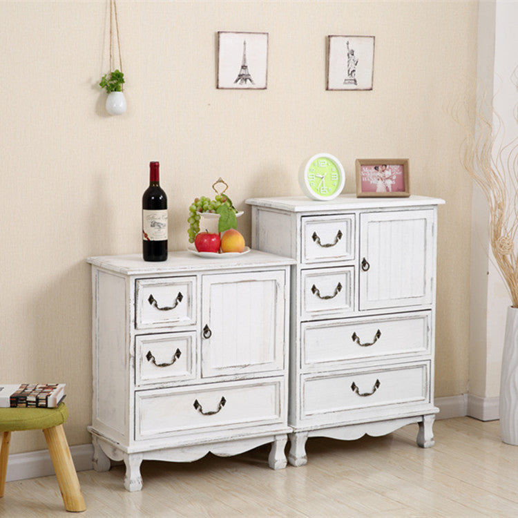 12" D Traditional Wooden Combo Dresser Bedroom Storage Chest Dresser with Drawers and Door