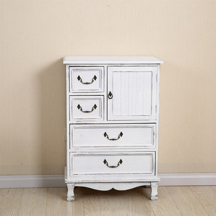 12" D Traditional Wooden Combo Dresser Bedroom Storage Chest Dresser with Drawers and Door