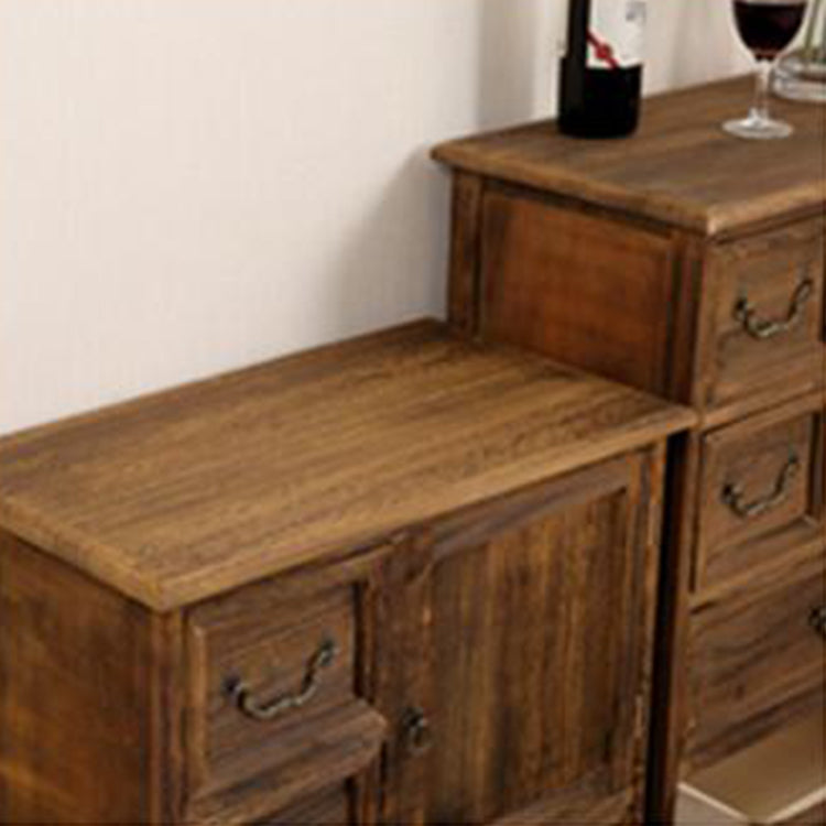 12" D Traditional Wooden Combo Dresser Bedroom Storage Chest Dresser with Drawers and Door