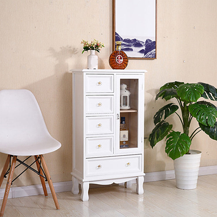 12" D Traditional Wooden Combo Dresser Bedroom Storage Chest Dresser with Drawers and Door