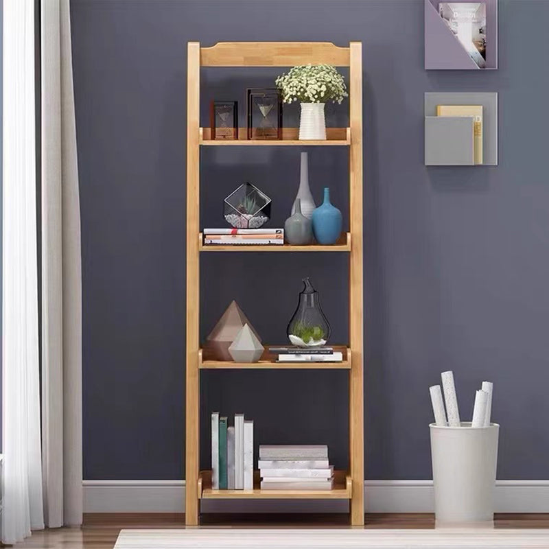 Ladder Bookshelf Modern Walnut Bookcase with 4-shelf for Home Office