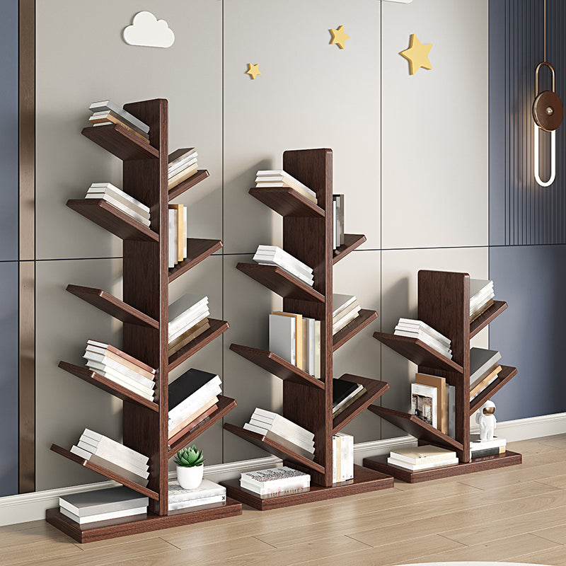 Geometry Rubberwood Bookshelf Modern Bedroom Bookcase with Shelf 22" W X 12" D