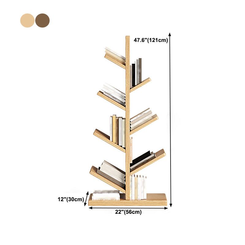 Geometry Rubberwood Bookshelf Modern Bedroom Bookcase with Shelf 22" W X 12" D