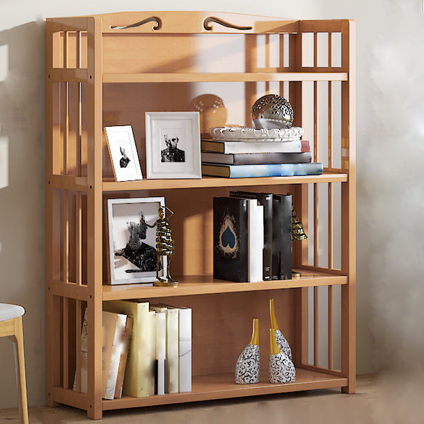 10" D Geometry Bamboo Bookshelf Modern Style Bookcase for Bedroom