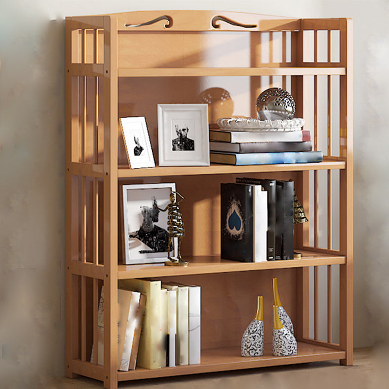 10" D Geometry Bamboo Bookshelf Modern Style Bookcase for Bedroom