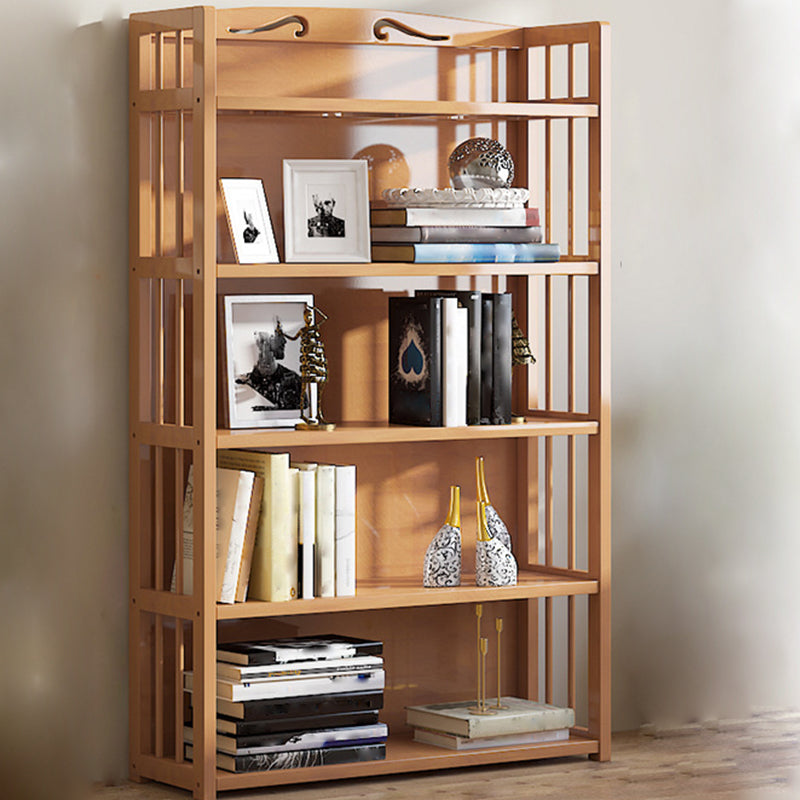 10" D Geometry Bamboo Bookshelf Modern Style Bookcase for Bedroom