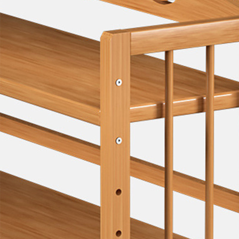 10" D Geometry Bamboo Bookshelf Modern Style Bookcase for Bedroom