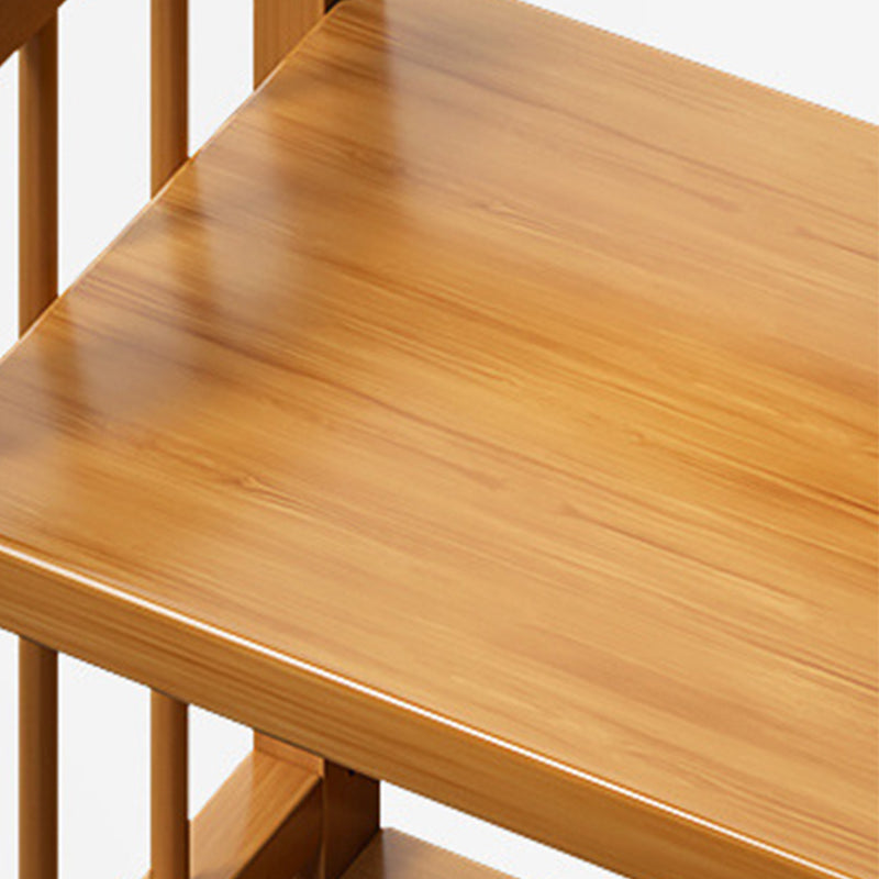 10" D Geometry Bamboo Bookshelf Modern Style Bookcase for Bedroom