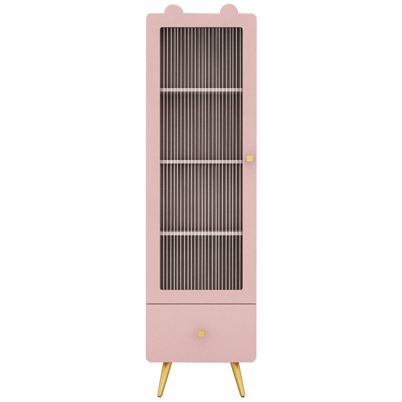 14" D Wooden Bookshelf Modern Closed Storage Bookcase with Drawer and Door
