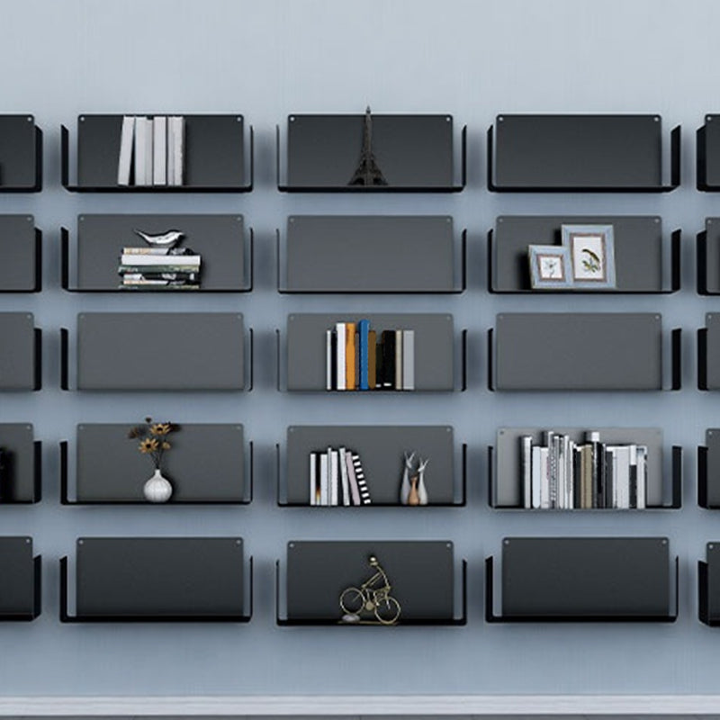 Metal Wall-mount Bookshelf Modern Closed Storage Bookcase with 1 Shelf , 8" D X 8" H