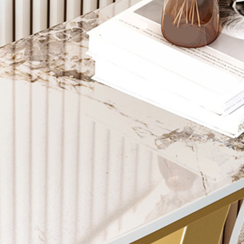 Glam Slate Iron Console Table Half Moon Stain Resistant Scratch Resistant Console