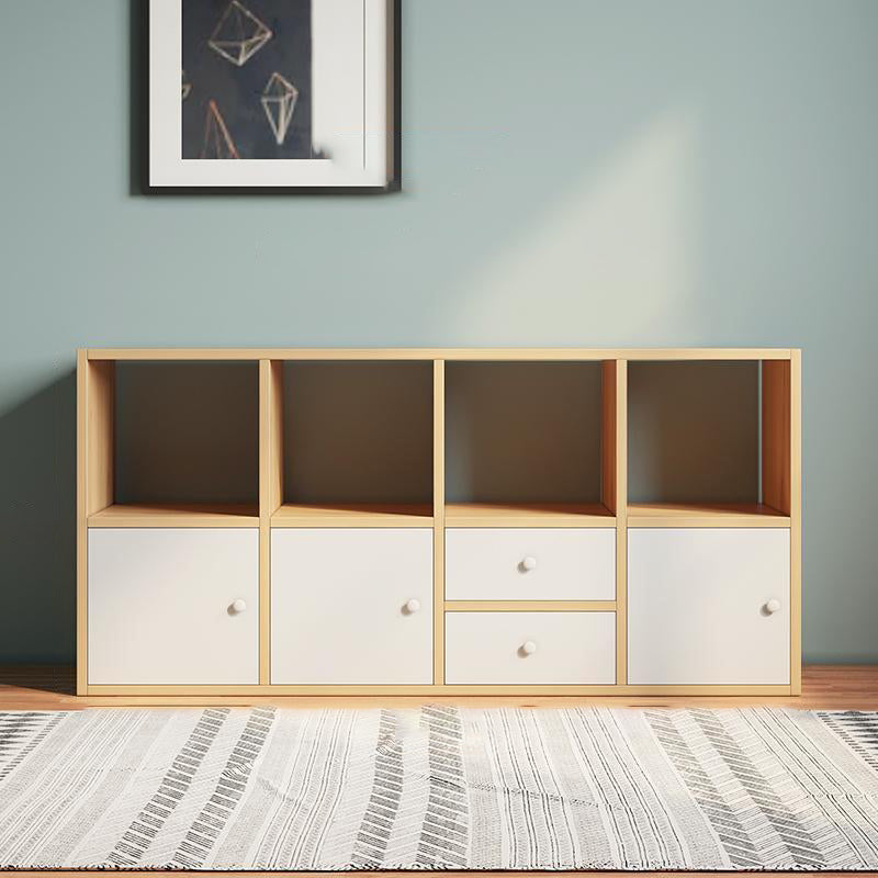 Matter Finish Cube Bookcase Contemporary Wooden Shelf Bookcase