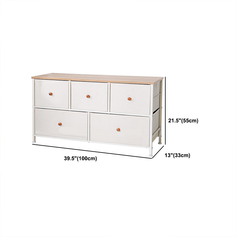 Contemporary Storage Chest Fabric Bins Chest with Drawers for Home/Office