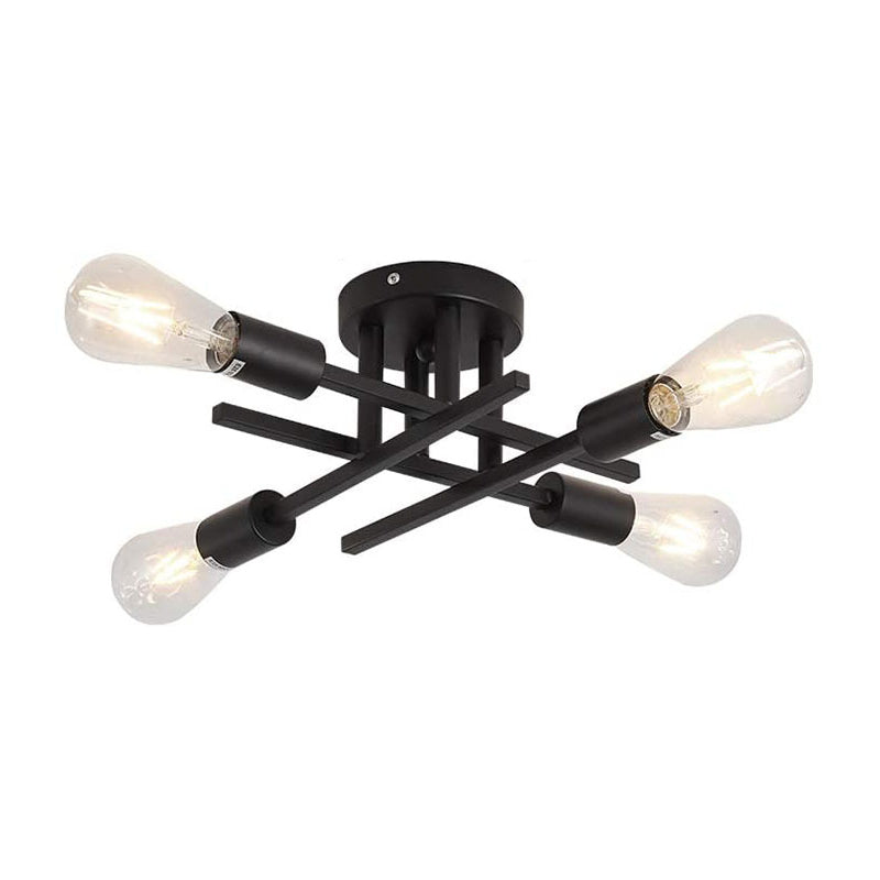 Industrial Retro Semi Flush Mount Sputnik Ceiling Light for Interior Spaces