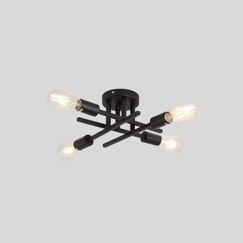 Industrial Retro Semi Flush Mount Sputnik Ceiling Light for Interior Spaces