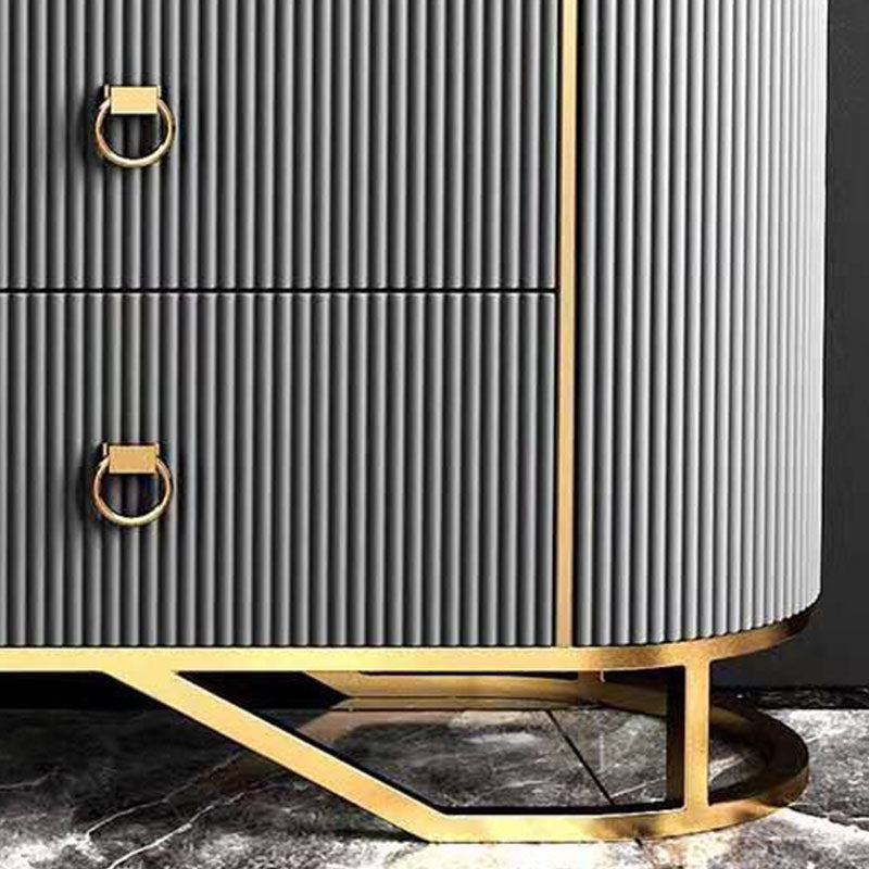 Glam Style Sideboard with 6 Drawer Buffet Table Stone Side Board for Dining Room