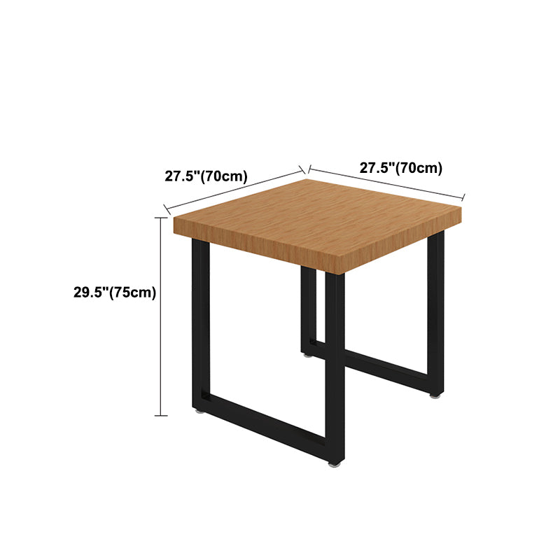 Square Wooden Dining Table Industrial Sled Base Dining Table