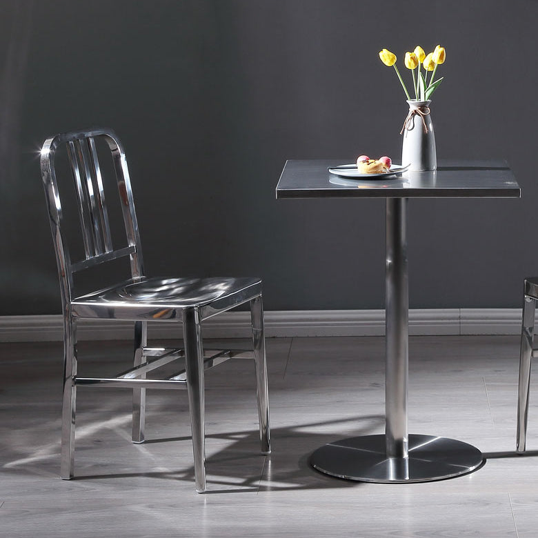 Metal Industrial Square Dining Table Stainless Steel Table for Kitchen and Dining Room
